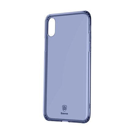 Чехол для iPhone X, XS ультратонкий мягкий Baseus Simple прозрачный синий