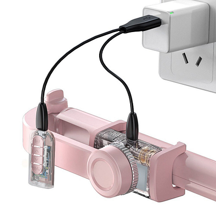 Монопод-стабилизатор со штативом Baseus Lovely Gimbal 1-осевой розовый