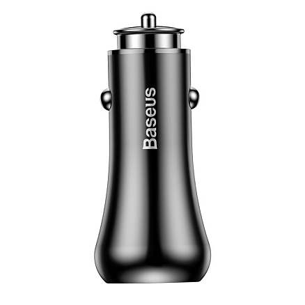 Зарядное устройство автомобильное с двумя USB входами 3А Baseus Gentry (быстрая зарядка QC 3.0) черное