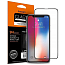Защитное стекло для iPhone X, XS, 11 Pro на весь экран противоударное Spigen Glass FC черное