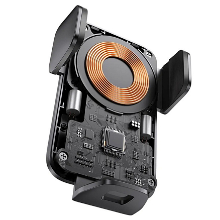 Держатель автомобильный в решетку обдува с беспроводной зарядкой и автоматическим зажимом Baseus CGZX000001 черный