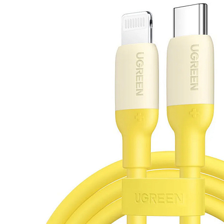 Кабель Type-C - Lightning для зарядки 1 м 3А MFi Ugreen US387 (быстрая зарядка PD) желтый