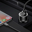 Зарядное устройство автомобильное с двумя USB входами 3.4A и Lightning кабелем Baseus Small Screw (быстрая зарядка QC 3.0) черное