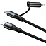Кабель Type-C - Type-C 60W, Lightning 20W 1 м 3A 20V Baseus Twins (быстрая зарядка PD) черный
