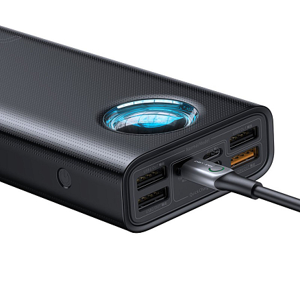 Внешний аккумулятор Baseus Amblight 30000мАч (4хUSB, Type-C, ток 3А, быстрая зарядка PD, QC 3.0, 33Вт) черный