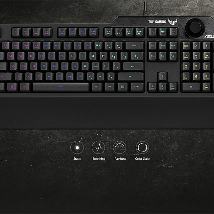 Клавиатура Asus TUF Gaming K1 USB с подсветкой влагозащитная игровая черная