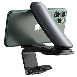 Держатель автомобильный на приборную панель на прищепке Baseus Big Mouth черный