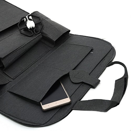 Органайзер в салон автомобиля на спинку сиденья Joyroom серый