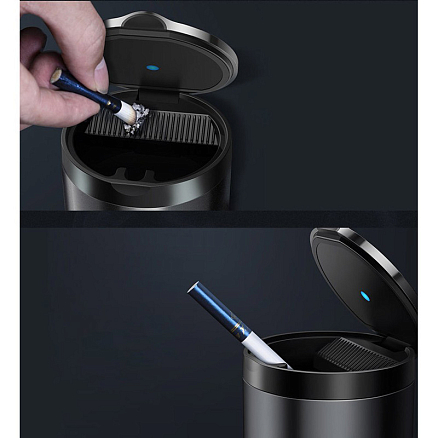 Пепельница в автомобиль с подсветкой Baseus Premium черная