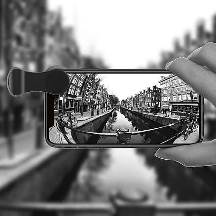 Объектив для телефона универсальный 2-в-1: Wide-Angle и Macro на прищепке Baseus Short Videos Magic Camera черный