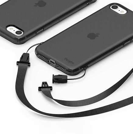 Чехол для iPhone 7, 8, SE 2020, SE 2022 гелевый ультратонкий Ringke Air прозрачный черный