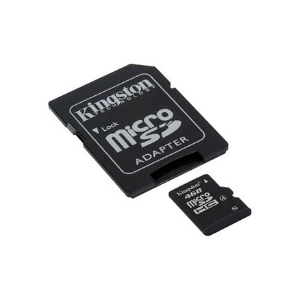 Карта памяти Kingston MicroSDHC 8Gb Class 4 с адаптером SD