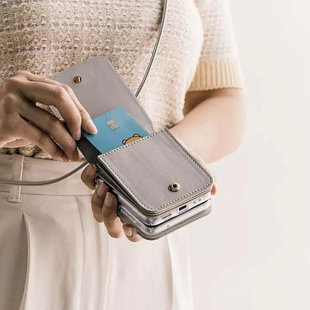 Чехол для Samsung Galaxy Z Flip 4 с карманом Ringke Signature серый