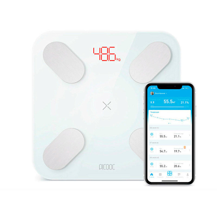 Умные напольные весы Picooc Mini Pro (Bluetooth) размер 29х29 см белые