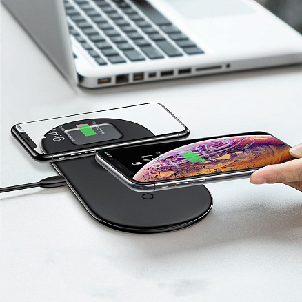 Беспроводная зарядка 3-в-1 для телефона, Apple Watch, наушников Baseus Smart (быстрая зарядка) черная