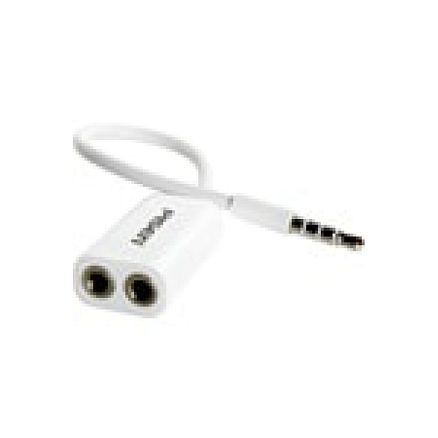 Разветвитель наушников на 2 разъема фирменный Pisen (Пайсен) белый