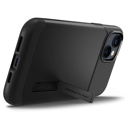 Чехол для iPhone 14 Plus гибридный Spigen Slim Armor черный
