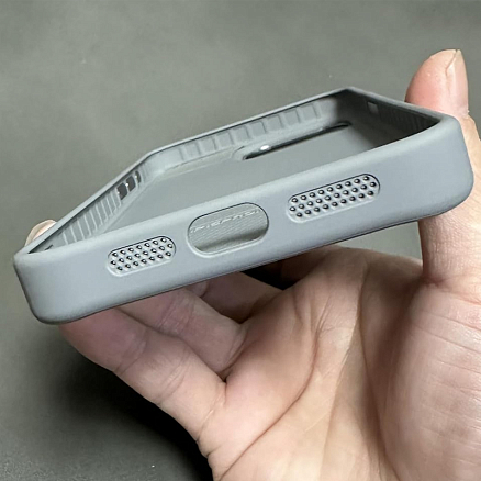 Чехол для iPhone 15 Pro гибридный DIY с NFC E-ink дисплеем серый