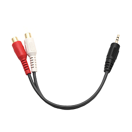 Кабель 3,5 мм - 2RCA (стандартный аудио - тюльпаны) 0,2 метра Dtech DT-6209