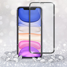 Защитное стекло для iPhone XR, 11 на экран противоударное Ringke ID Jewel черное
