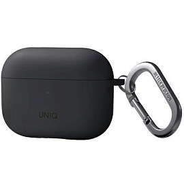 Чехол для наушников AirPods Pro, Pro 2 силиконовый с карабином UNIQ Nexo серый
