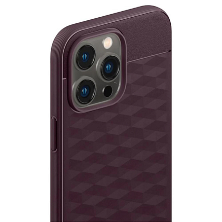 Чехол для iPhone 14 Pro Max гибридный Spigen Caseology Parallax MagSafe бордовый