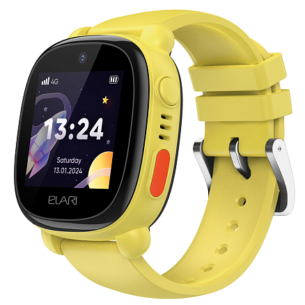 Детские умные часы с видеозвонками, GPS и Wi-Fi трекером Elari KidPhone 4G Lite желтые
