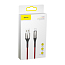 Кабель USB - Lightning для зарядки iPhone 1 м 2.4А плетеный Baseus Horizontal красный