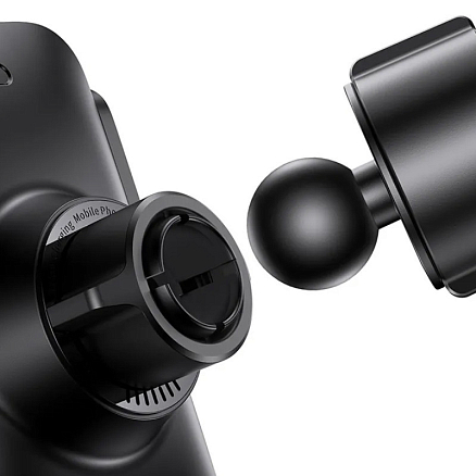 Держатель автомобильный в решетку обдува с беспроводной зарядкой и автоматическим зажимом Baseus CGZX000001 черный