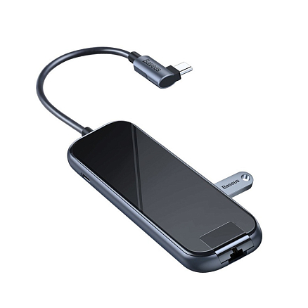 Хаб (разветвитель) Type-C - 3 х USB 3.0, HDMI 4K, Ethernet, Type-C PD Baseus Multi-functional серый