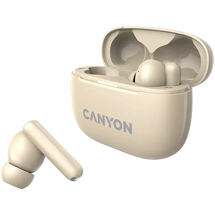 Наушники TWS беспроводные Canyon OnGo 10 ANC вакуумные с микрофоном бежевые