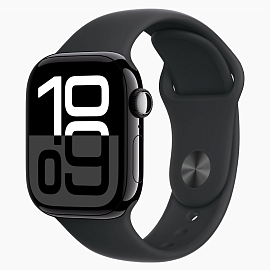 Умные часы Apple Watch 10 42 мм с силиконовым ремешком S/M алюминиевые черные