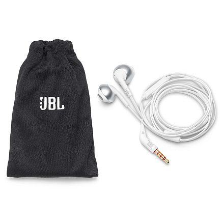 Наушники JBL Tune Tune 205 вкладыши с микрофоном и плоским проводом бело-серебристые