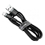 Кабель USB - Lightning для зарядки 0,5 м 2А плетеный Baseus Cafule черный
