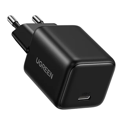 Зарядное устройство сетевое Type-C 20W Ugreen X512 Mini GaN (быстрая зарядка PD, QC) черное