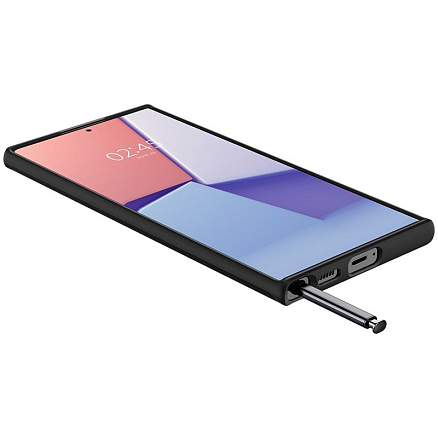 Чехол для Samsung Galaxy S22 Ultra пластиковый тонкий Spigen Thin Fit черный