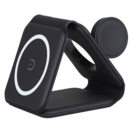 Беспроводная зарядка 3-в-1 MagSafe для телефона, Apple Watch и AirPods 15W TFN MagTrio QI14 черная