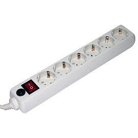 Сетевой фильтр на 6 розеток длина 3 м Гарнизон EHB-10 белый