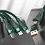Кабель USB, Type-C - MicroUSB, Lightning, Type-C для зарядки 1,2 м 100W плетеный Baseus Flash Series зеленый