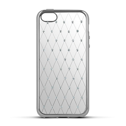 Чехол для iPhone 7, 8 гелевый Beeyo Stardust Diamond Grid прозрачно-серебристый