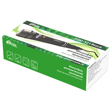 Микрофон проводной для караоке Ritmix RDM-131 черный