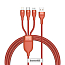 Кабель USB - Lightning, MicroUSB, Type-C 1,2 м 5A 40W плетеный Baseus Flash (быстрая зарядка) оранжевый 