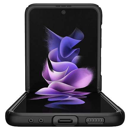 Чехол для Samsung Galaxy Z Flip 3 пластиковый ультратонкий Spigen Air Skin черный