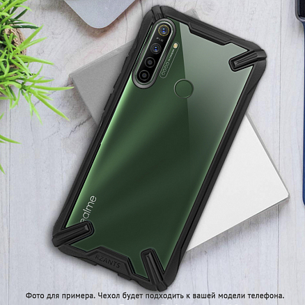Чехол для Xiaomi Redmi Note 9 гибридный Rzants Military черный