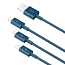 Кабель USB - Lightning, MicroUSB, Type-C 1,5 м 3.5A Baseus Superior синий