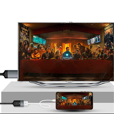 Кабель HDMI – USB, Wi-Fi (папа - мама) для подключения к TV 1 м 2K 60Hz MiraScreen с питанием от USB черный