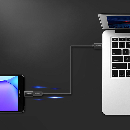 Переходник Type-C - MicroUSB (папа - мама) Ugreen US157 черный