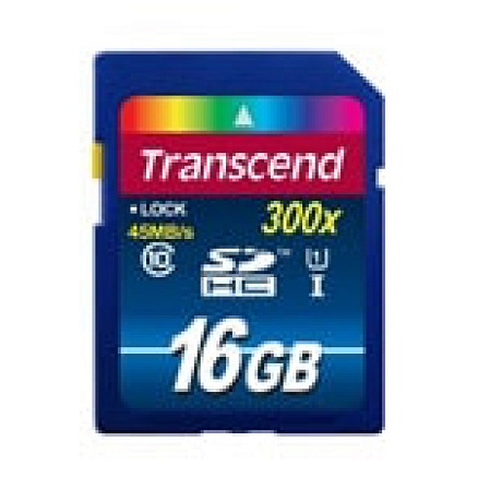 Карта памяти Transcend Secure Digital SDHC 16Gb Class 10 скоростная UHS-I