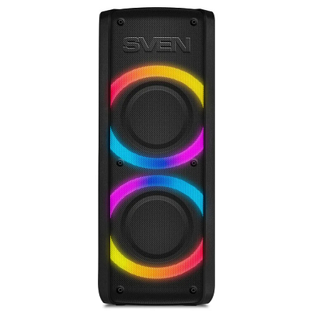 Портативная акустическая система Sven PS-710 с подсветкой, FM-радио, USB и поддержкой MicroSD карт черная