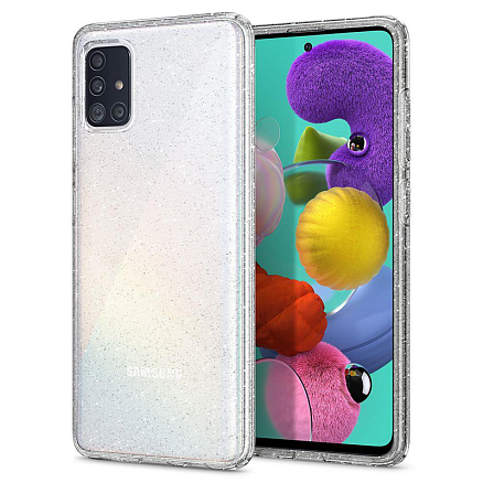 Чехол для Samsung Galaxy A51 гелевый с блестками Spigen SGP Liquid Crystal Glitter прозрачный